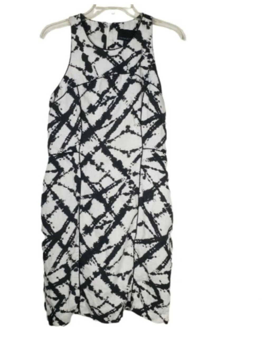 Cynthia Rowley Black & White Tie-Dye Shift Mini Dress - Picture 1 of 9